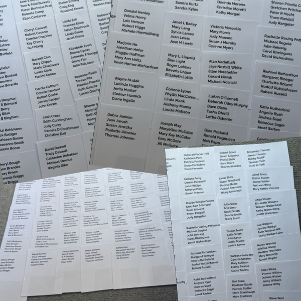 A photo collage featuring names of Vote Common Good donors.